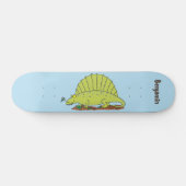 Skateboard Illustration d'un dimétrodon vert mignon (Horz)