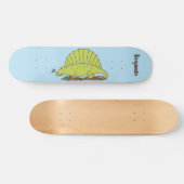 Skateboard Illustration d'un dimétrodon vert mignon (Horz)