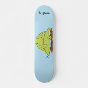 Skateboard Illustration d'un dimétrodon vert mignon