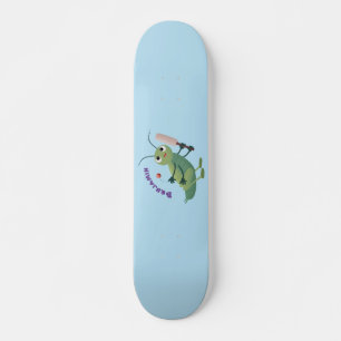 Skateboard Illustration d'un insecte du cricket vert mou