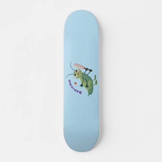 Skateboard Illustration d'un insecte du cricket vert mou (Devant)