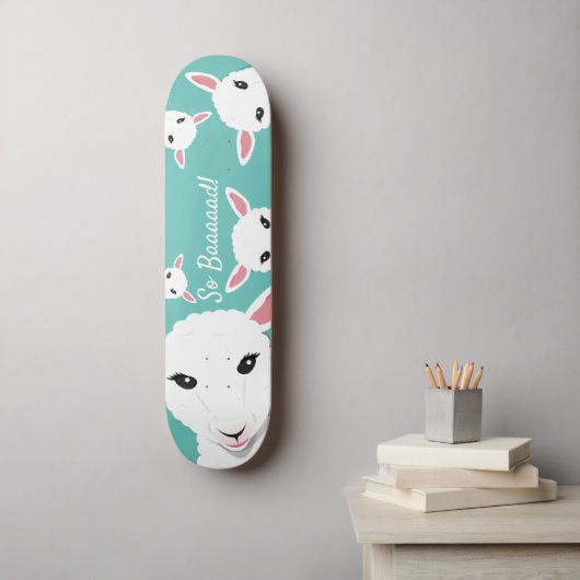 Skateboard Illustration d'un jouet animal Turquoise si mauvai (Art mural)