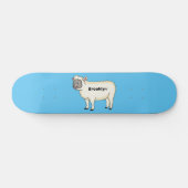 Skateboard Illustration d'un mouton joyeux (Horz)