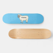 Skateboard Illustration d'un mouton joyeux (Horz)