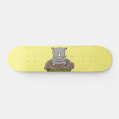 Skateboard Illustration d'un petit rhinocéros (Horz)