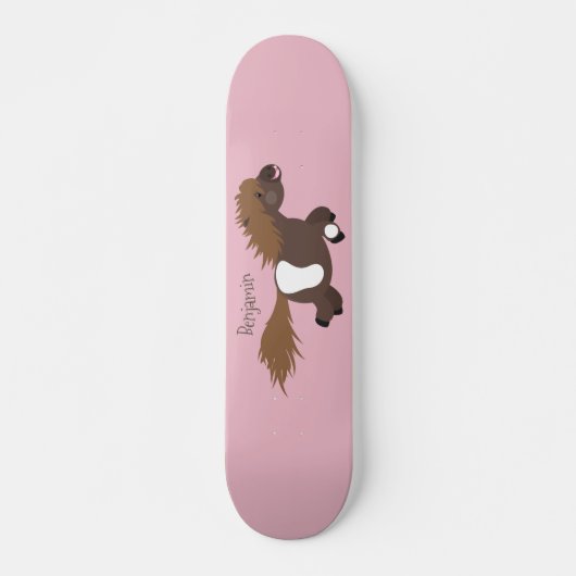 Skateboard Illustration d'un poney de Shetland mignon (Devant)
