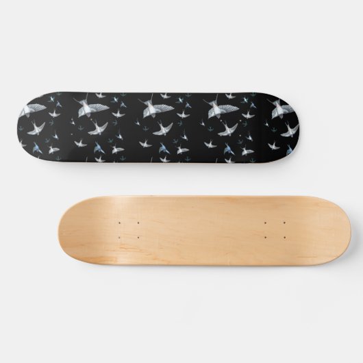 Skateboard Illustration d'un vol d'hirondelles en vol (Horz)