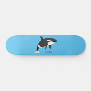 Skateboard Illustration d'une baleine tueuse