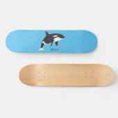Skateboard Illustration d'une baleine tueuse (Horz)