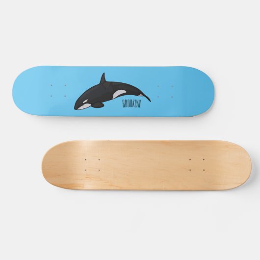 Skateboard Illustration d'une baleine tueuse (Horz)