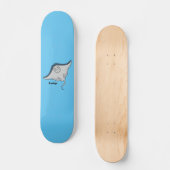 Skateboard Illustration d'une caricature de poisson stingray (Recto)