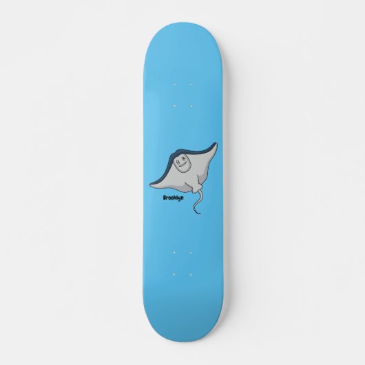 Skateboard Illustration d'une caricature de poisson stingray (Devant)