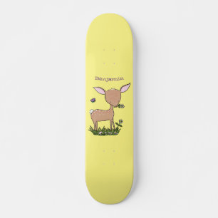 Skateboard Illustration d'une jolie dessin de cerf de bébé he