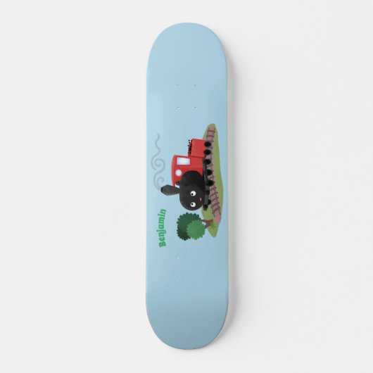 Skateboard Illustration d'une locomotive à vapeur mûre (Devant)