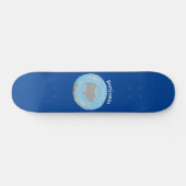 Skateboard Illustration d'une mignonne raie manta et de bulle (Horz)