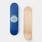 Skateboard Illustration d'une mignonne raie manta et de bulle (Recto)