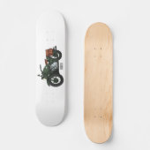 Skateboard Illustration d'une moto de croiseur militaire (Recto)