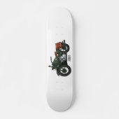 Skateboard Illustration d'une moto de croiseur militaire (Devant)