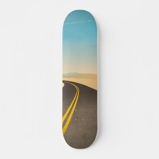 Skateboard Illustration d'une route vide dans le désert (Devant)
