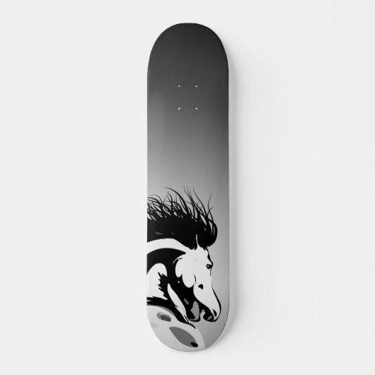 Skateboard illustration dynamique de cheval (Devant)
