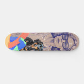 Skateboard Illustration en techniques mixtes d'une femme et d (Horz)