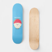 Skateboard Illustration mignon du ramboutan rose (Recto)