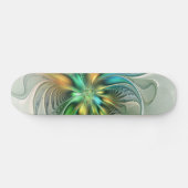 Skateboard Imaginaire coloré Moderne Fleur Abstraite Fractale (Horz)