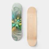 Skateboard Imaginaire coloré Moderne Fleur Abstraite Fractale (Recto)
