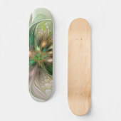 Skateboard Imaginaire coloré Moderne Fleur Fractale Abstraite (Recto)