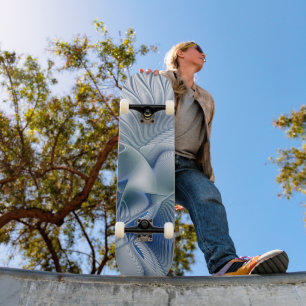 Skateboard Imaginaire dynamique tons bleus Abstraits Art frac