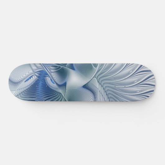 Skateboard Imaginaire dynamique tons bleus Abstraits Art frac (Horz)