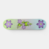 Skateboard Imaginaire Floral Fleurs Lilac Formes vertes Fract (Horz)