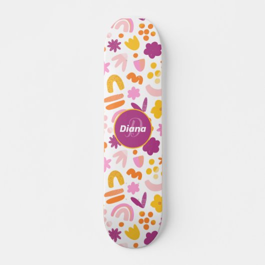 Skateboard Imaginaire motif Monogramme personnalisé Skateboar (Devant)