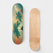 Skateboard Imaginaire tropical Mer & Palmiers (Recto)