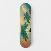 Skateboard Imaginaire tropical Mer & Palmiers (Recto)