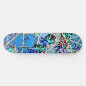 Skateboard Impression Abstraite colorée (Horz)