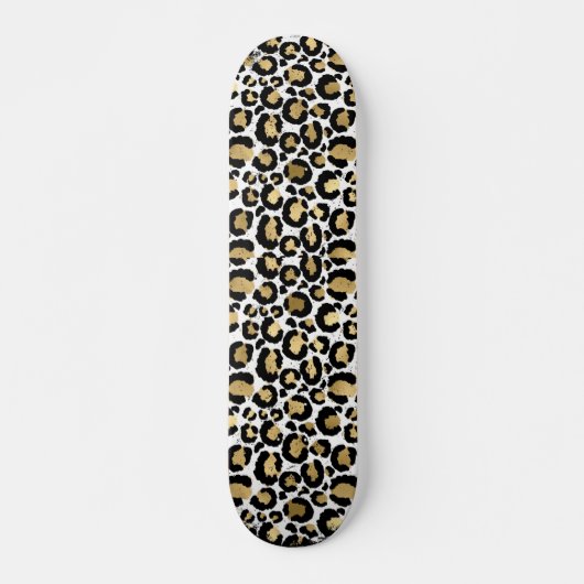 Skateboard Impression animale or et noir (Devant)