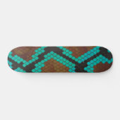 Skateboard Impression Brown et Turquoise de serpent (Horz)