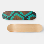 Skateboard Impression Brown et Turquoise de serpent (Horz)