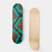 Skateboard Impression Brown et Turquoise de serpent (Recto)