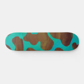Skateboard Impression Brown et Turquoise de vache (Horz)