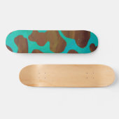 Skateboard Impression Brown et Turquoise de vache (Horz)