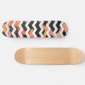 Skateboard Impression Chevron noir et orange de vache (Horz)