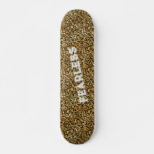 Skateboard Impression d'animal sauvage léopard noir or FEARLE