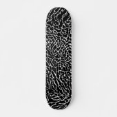 Skateboard Impression d'éléphant noir et blanc (Devant)