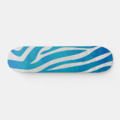 Skateboard Impression en bleu et blanc Zebra (Horz)