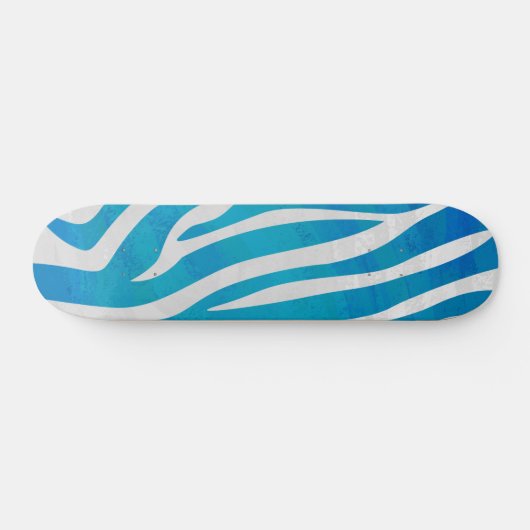 Skateboard Impression en bleu et blanc Zebra (Horz)
