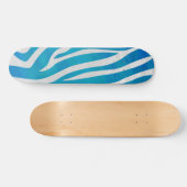 Skateboard Impression en bleu et blanc Zebra (Horz)