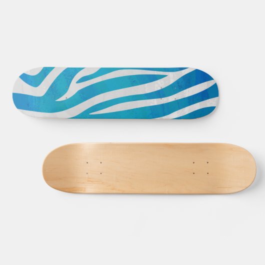 Skateboard Impression en bleu et blanc Zebra (Horz)