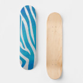 Skateboard Impression en bleu et blanc Zebra (Recto)